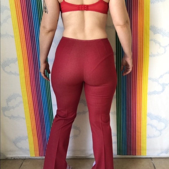 Y2K sexy two piece pant suit trendy red - Picture 6 of 11
